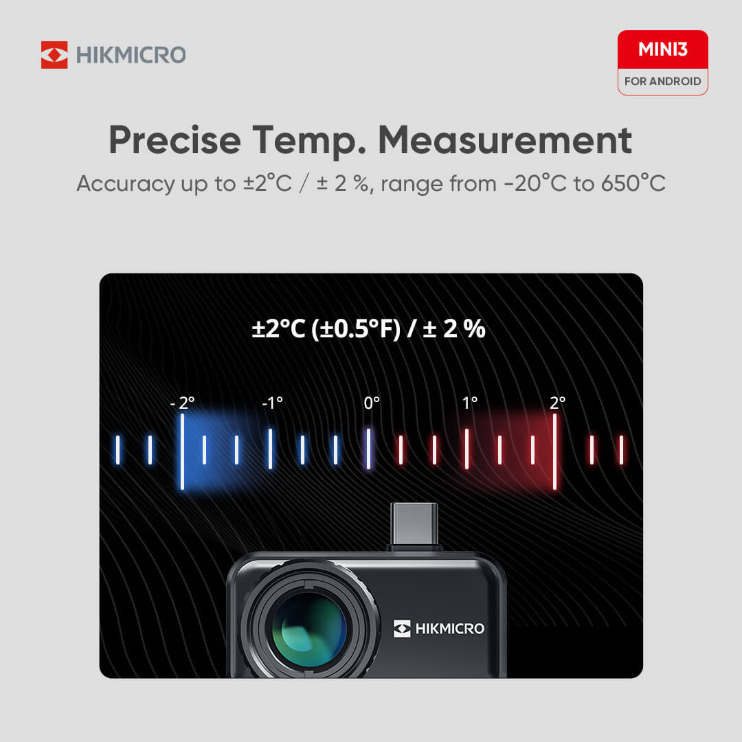 Hikmicro Mini3 kamera termiczna do smartfona. Przenośny termowizor wysokiej rozdzelczości na USB, który robi doskonałe zdjęcia termiczne.