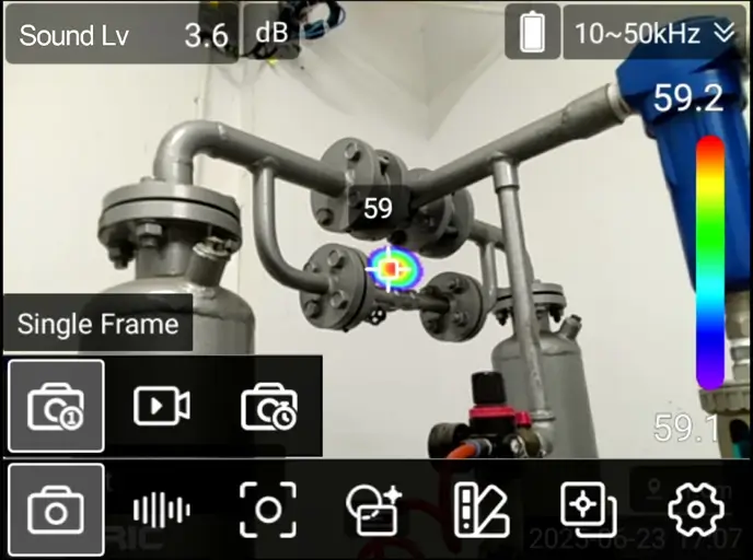 Kamera soniczna Fotric H4 mini do akustycznej detekcji przecieków, wycieków i nieszczelności